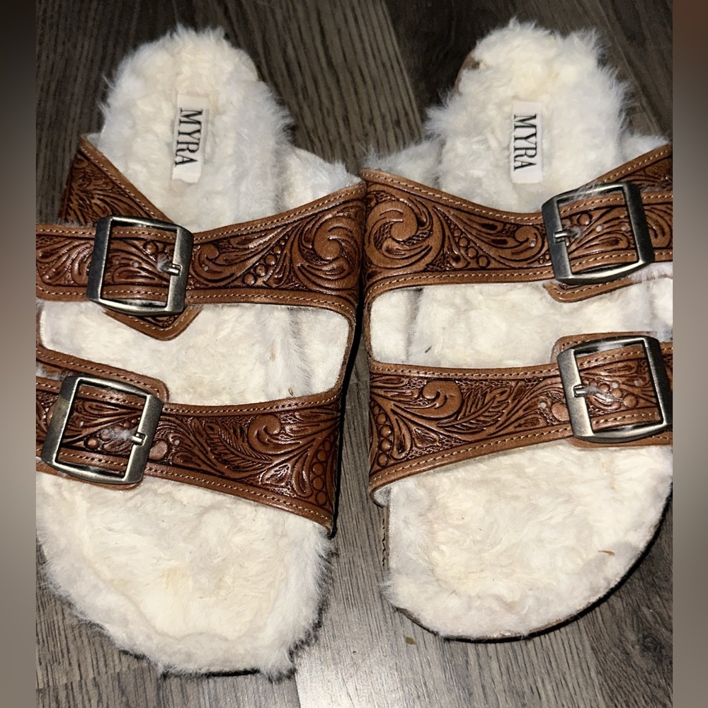 Myra Bag Brown and Cream Women's Slippers